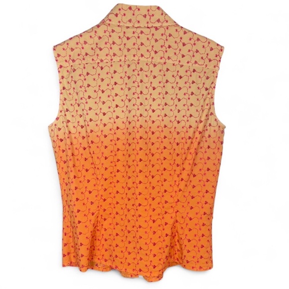 Versace Jeans Collection Peach Embroidered Ruffle Button-Down Top - Picture 11 of 11